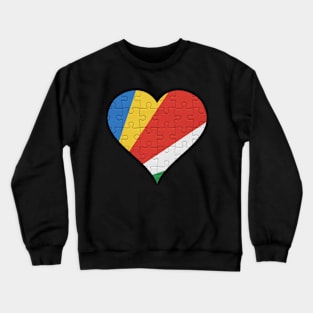 Seychellois Jigsaw Puzzle Heart Design - Gift for Seychellois With Seychelles Roots Crewneck Sweatshirt